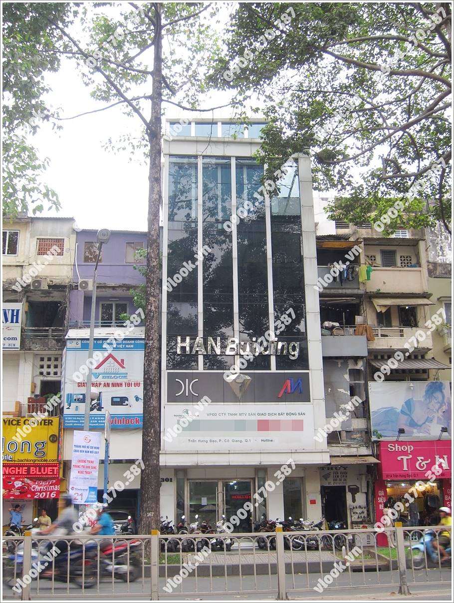 Cao ốc văn phòng cho cho thuê Han Building, 301 Trần Hưng Đạo, Phường Cô Giang, Quận 1, TP.HCM - vlook.vn