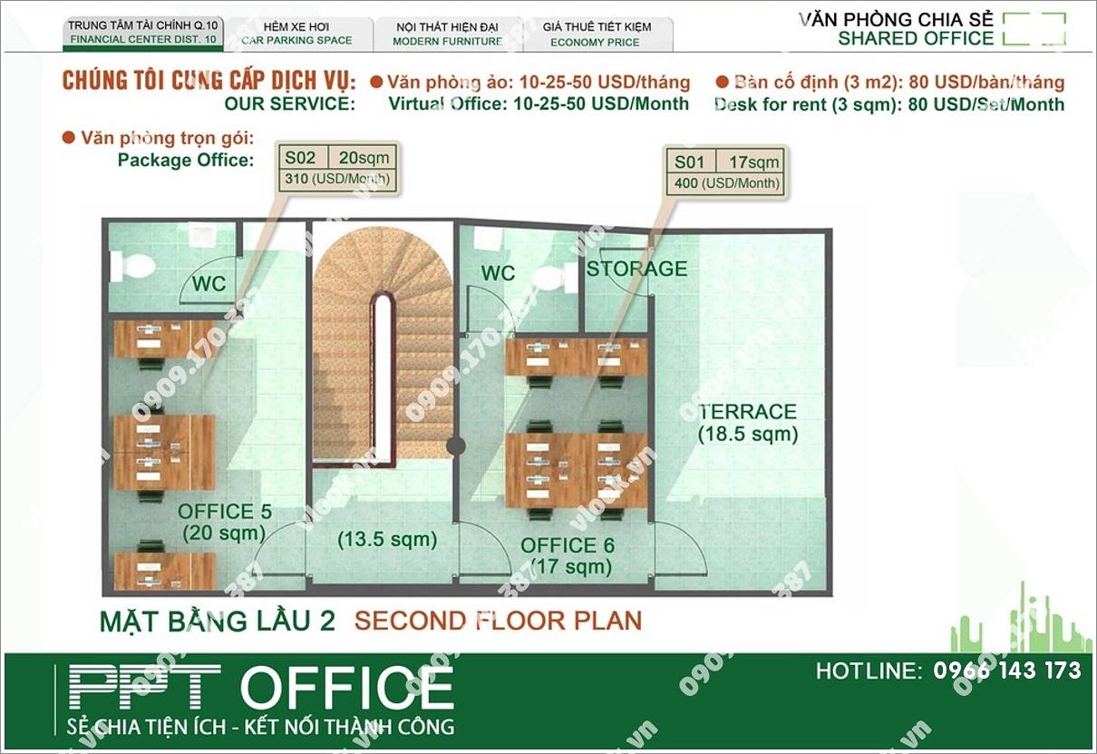 Văn phòng cho thuê PPT Office Building Hoàng Dư Khương, Quận 10, TP.HCM - vlook.vn 05