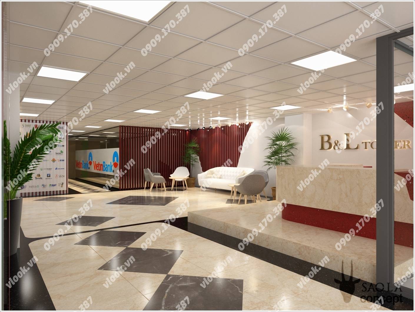 Cao ốc cho thuê văn phòng B&L Tower, Ung Văn Khiêm, Quận Bình Thạnh, TPHCM - vlook.vn