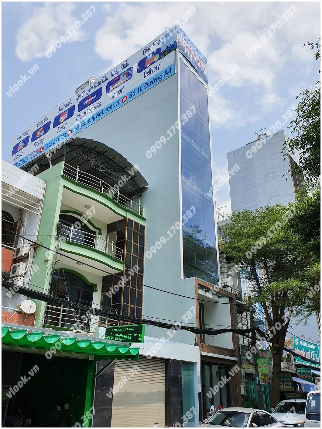 Mặt trước cao ốc cho thuê văn phòng Global Building, Đường A4, Quận Tân Bình, TPHCM - vlook.vn