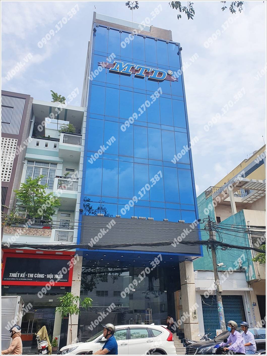 Mặt trước cao ốc cho thuê văn phòng MTD Building, Xuân Hồng, Quận Tân Bình, TPHCM - vlook.vn