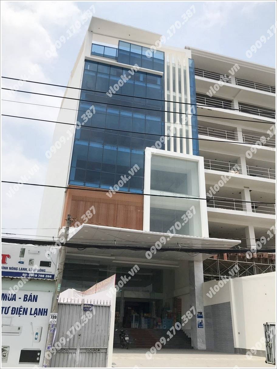 Mặt trước cao ốc cho thuê văn phòng NTD Building, Nguyễn Thị Định, Quận 2, TPHCM - vlook.vn