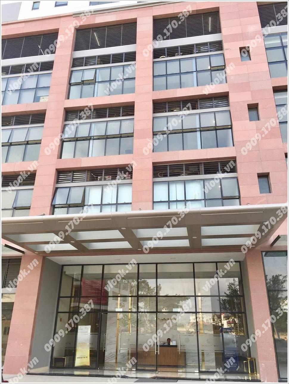 Mặt trước cao ốc cho thuê văn phòng The Sun Avenue, Mai Chí Thọ, Quận 2, TPHCM - vlook.vn