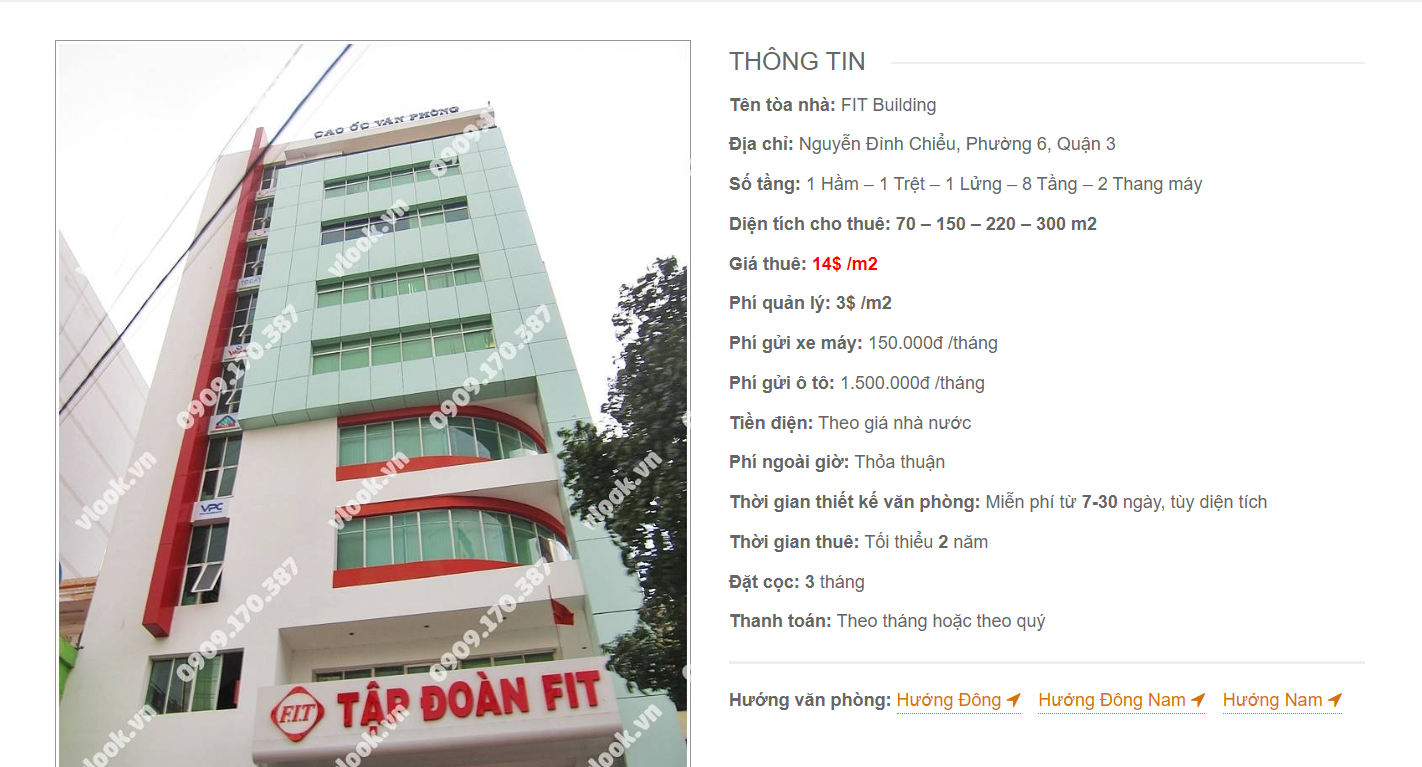 Danh sách công ty tại văn phòng FIT Building Nguyễn Đình Chiểu, Quận 3 - vlook.vn