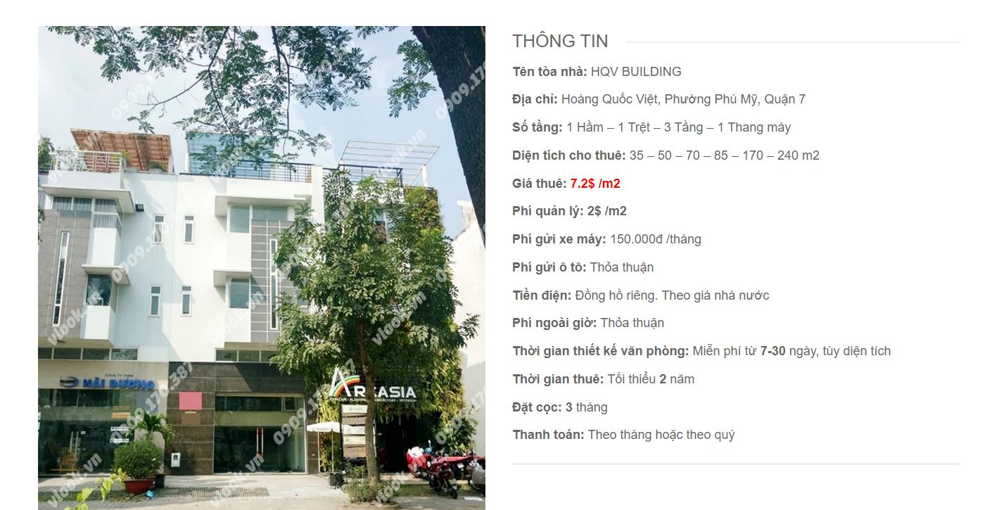 Danh sách công ty thuê văn phòng tại HQV Building Hoàng Quốc Việt, Quận 7 - vlook.vn