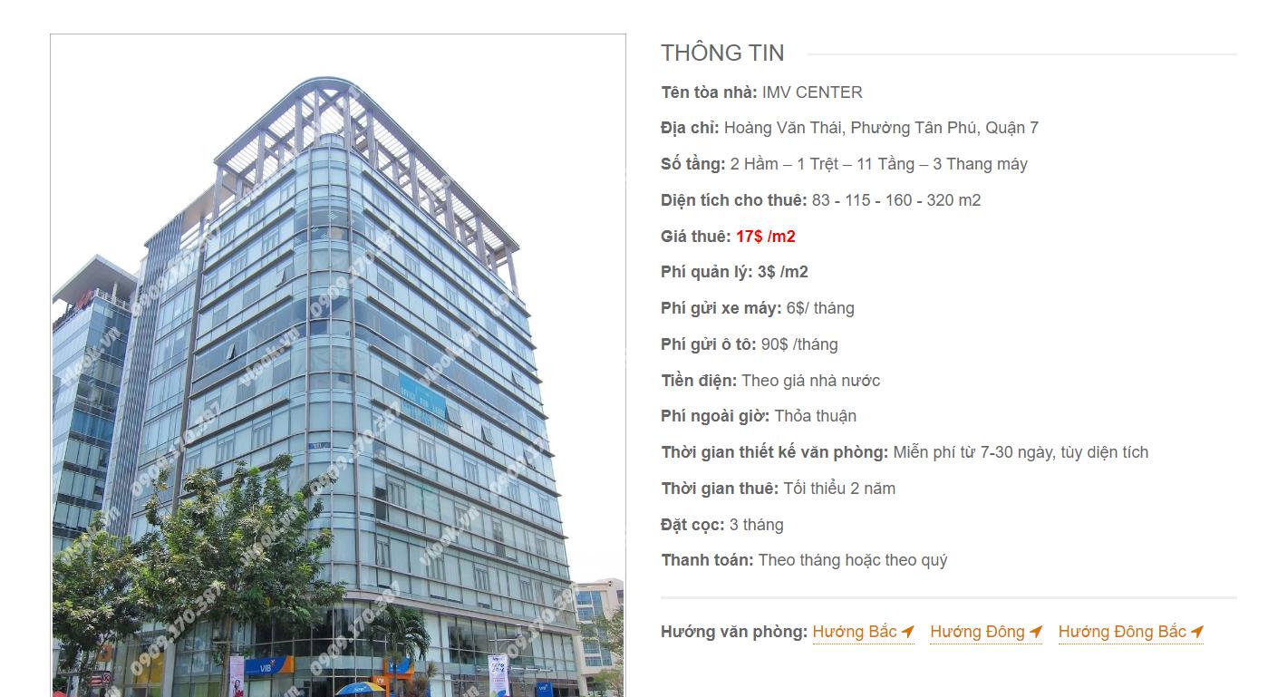 Danh sách công ty thuê văn phòng tại IMV Center Hoàng Văn Thái, Quận 7 - vlook.vn