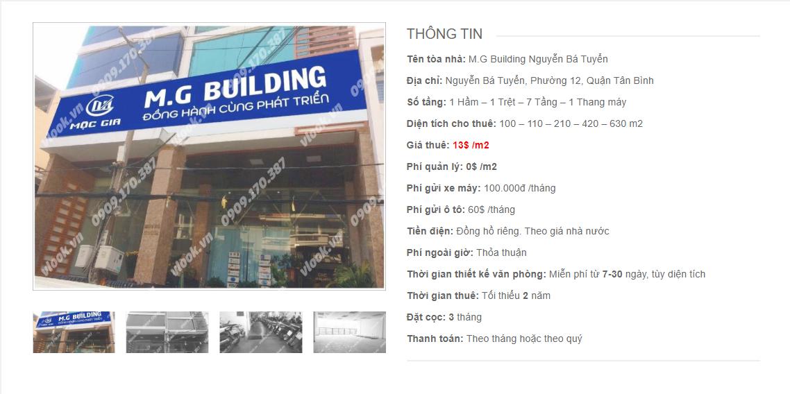 Danh sách công ty tại tòa nhà MG Building Nguyễn Bá Tuyển, Quận Tân Bình - vlook.vn