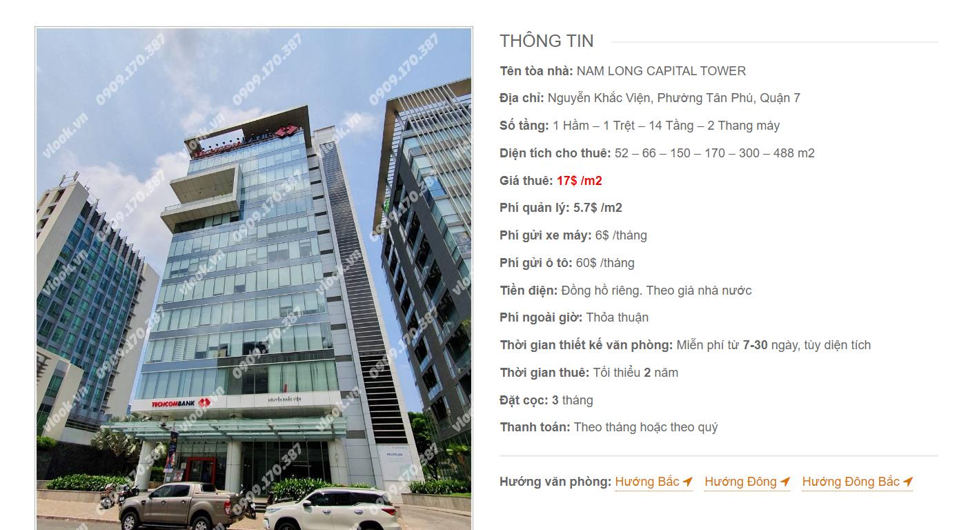Danh sách công ty thuê văn phòng tại Nam Long Capital Tower Nguyễn Khắc Viện, Quận 7 - vlook.vn
