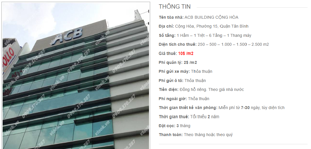 Danh sách công ty tại văn phòng ACB Building Cộng Hòa, Quận Tân Bình - vlook.vn
