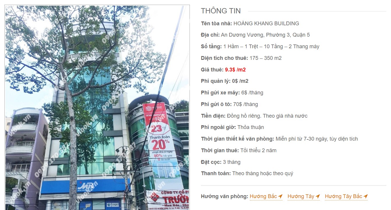 Danh sách công ty tại tòa nhà Hoàng Khang Building, An Dương Vương, Quận 1
