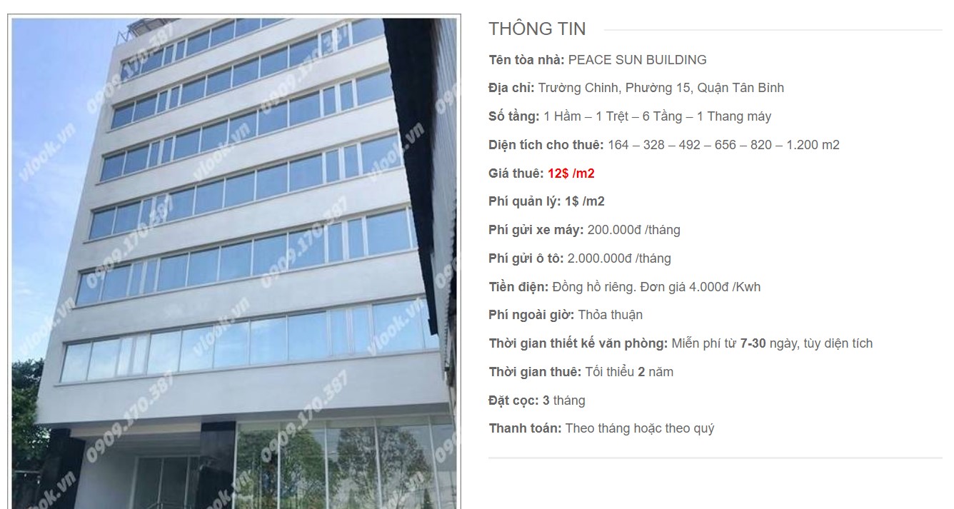 Danh sách công ty tại văn phòng Peace Sun Building, Trường Chinh, Quận Tân Bình - vlook.vn