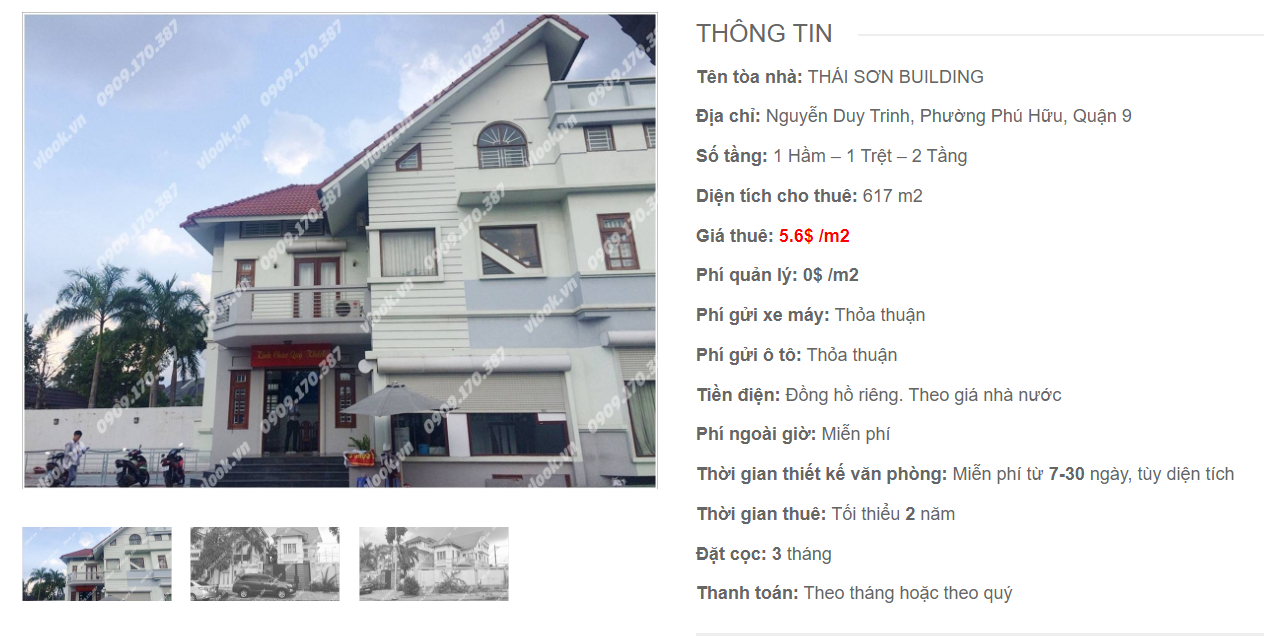 Danh sách công ty thuê văn phòng tại Thái Sơn Building, Nguyễn Duy Trinh, Quận 9 - vlook.vn