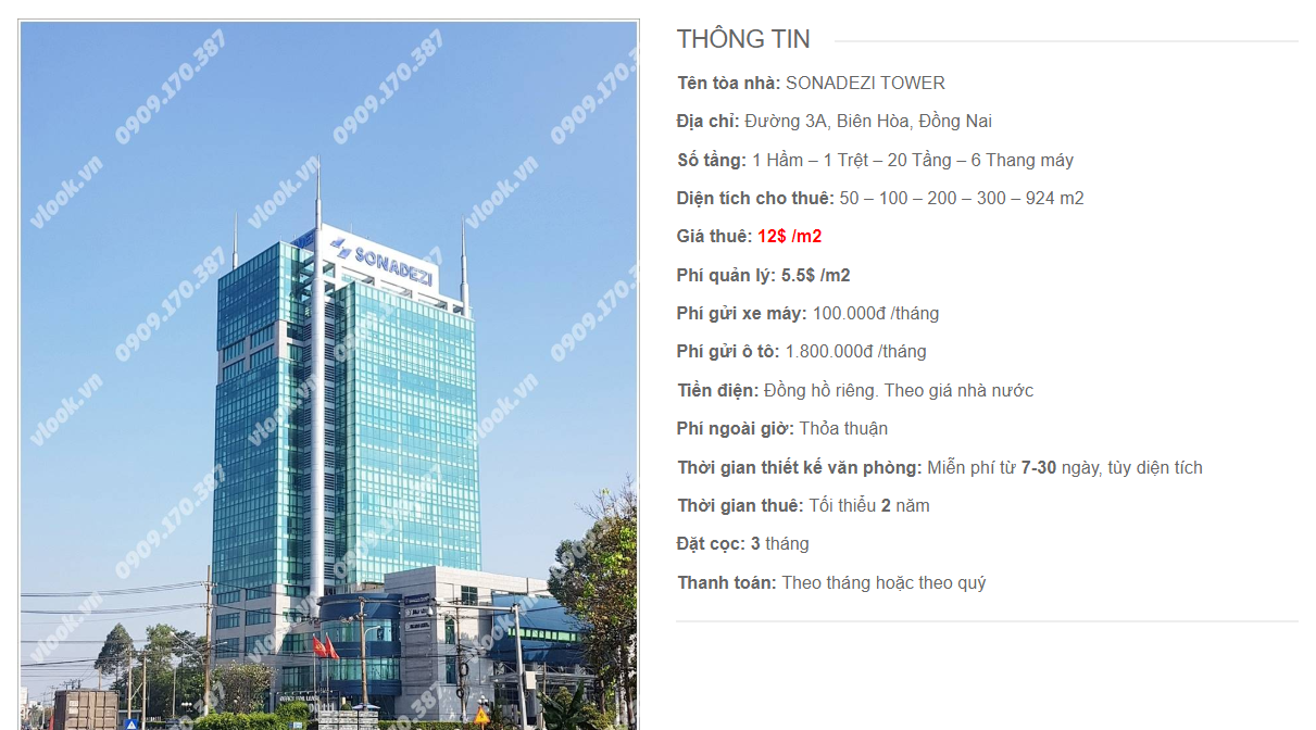 Danh sách công ty tại tòa nhà Sonadezi Tower, Đường 3A, Tỉnh Đồng Nai - vlook.vn