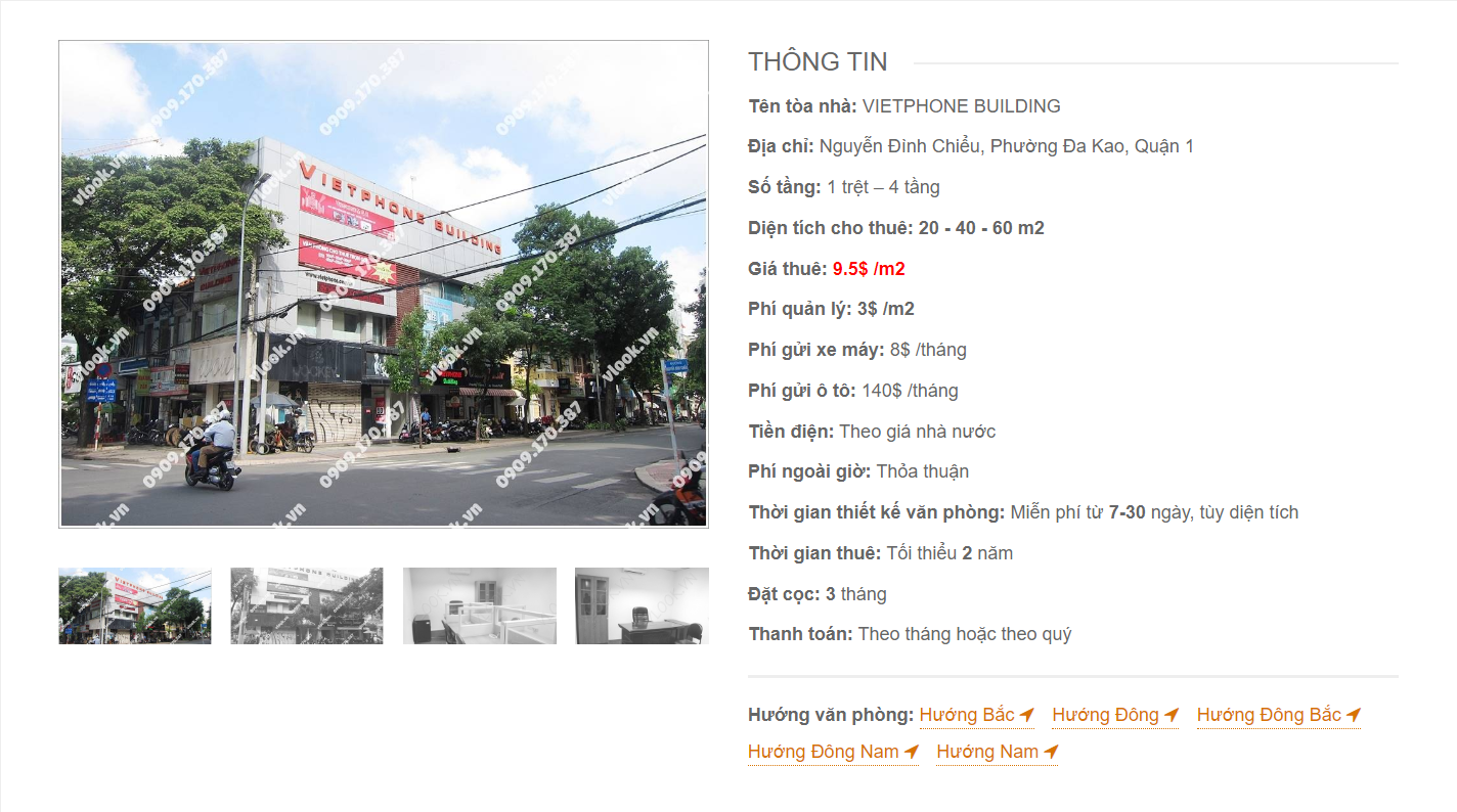 Danh sách công ty tại văn phòng Vietphone Building Nguyễn Đình Chiểu, Quận 1 - vlook.vn