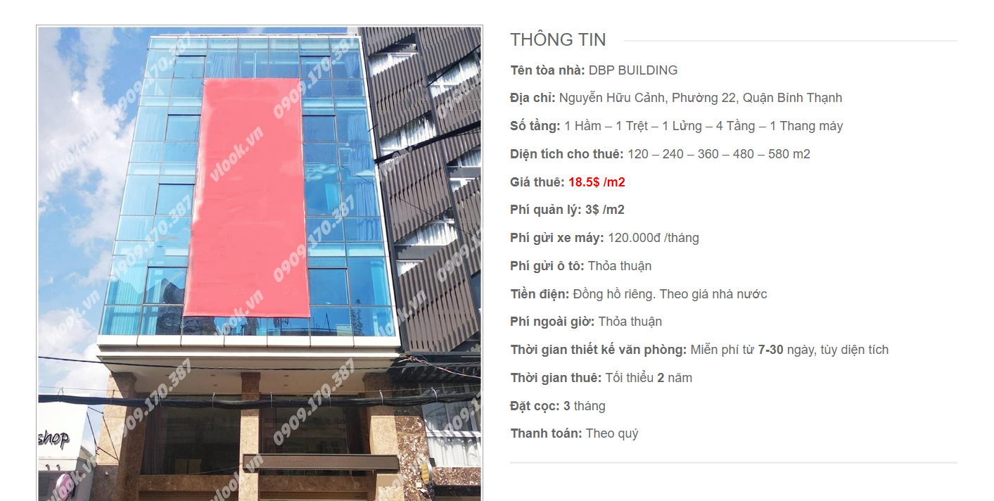 Danh sách công ty tại tòa nhà DBP Building, Nguyễn Hữu Cảnh, Quận Bình Thạnh