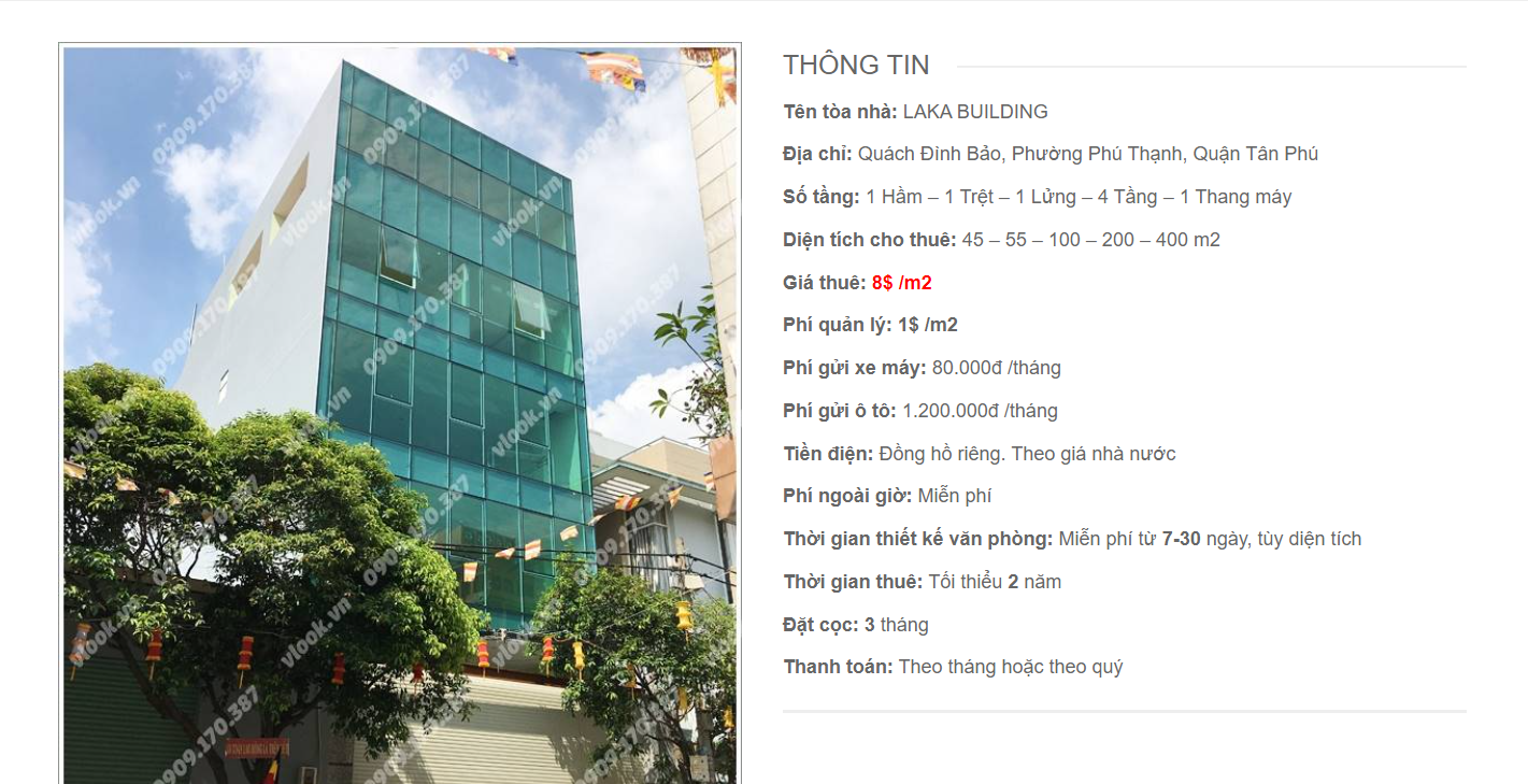 Danh sách công ty tại tòa nhà Cao ốc Laka Building, Quách Đình Bảo, Quận Tân Phú