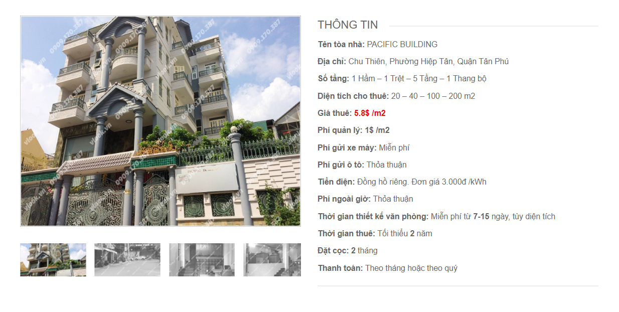Danh sách công ty tại tòa nhà Pacific Building, Chu Thiên, Quận Tân Phú - vlook.vn
