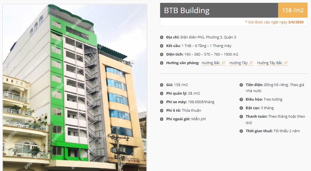 Danh sách công ty tại tòa nhà BTB Building, Quận 3