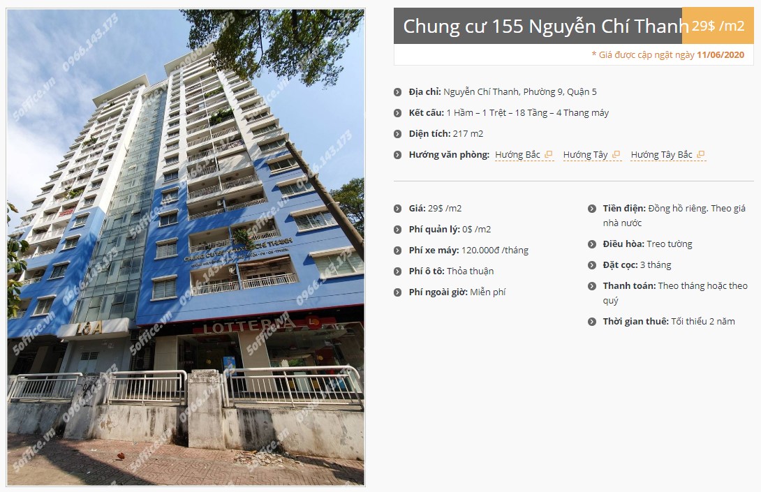 Danh sách công ty thuê văn phòng tại Chung cư 155 Nguyễn Chí Thanh, Quận 5