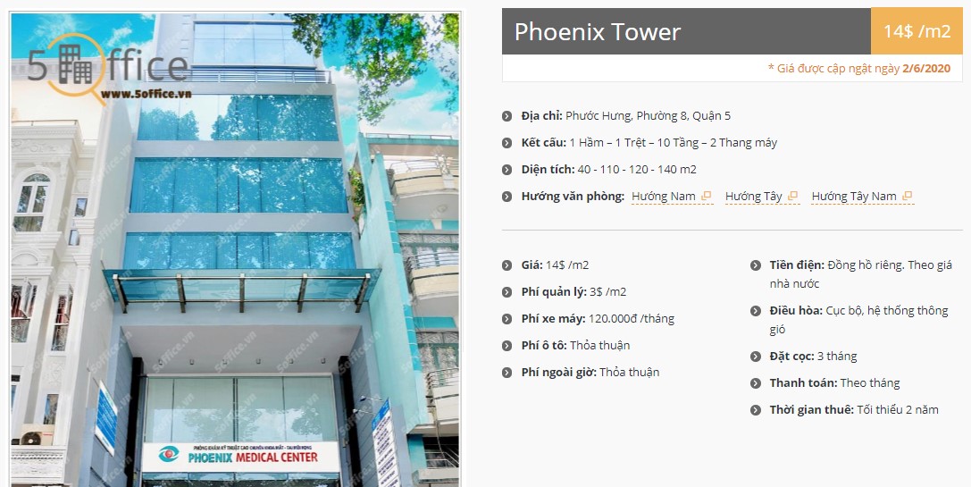 Danh sách công ty thuê văn phòng tại Phoenix Tower, Quận 5