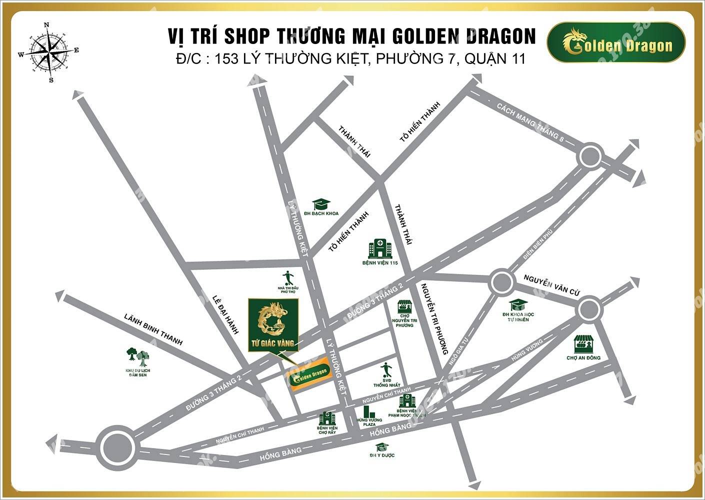 Cao ốc văn phòng cho thuê Golden Dragon Mall, Lý Thường Kiệt, Quận 11, TP.HCM - vlook.vn
