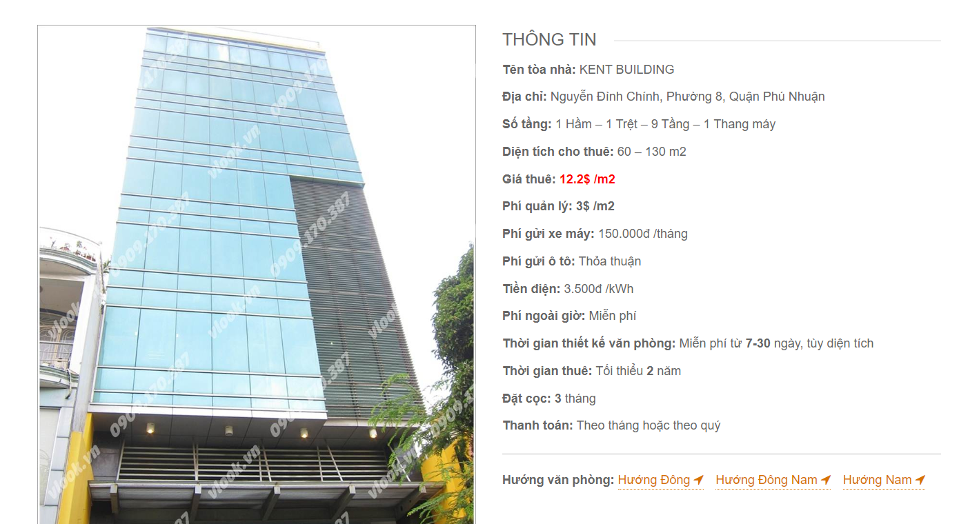Danh sách công ty tại tòa nhà Kent Building,Nguyễn Đình Chính, Quận Phú Nhuận