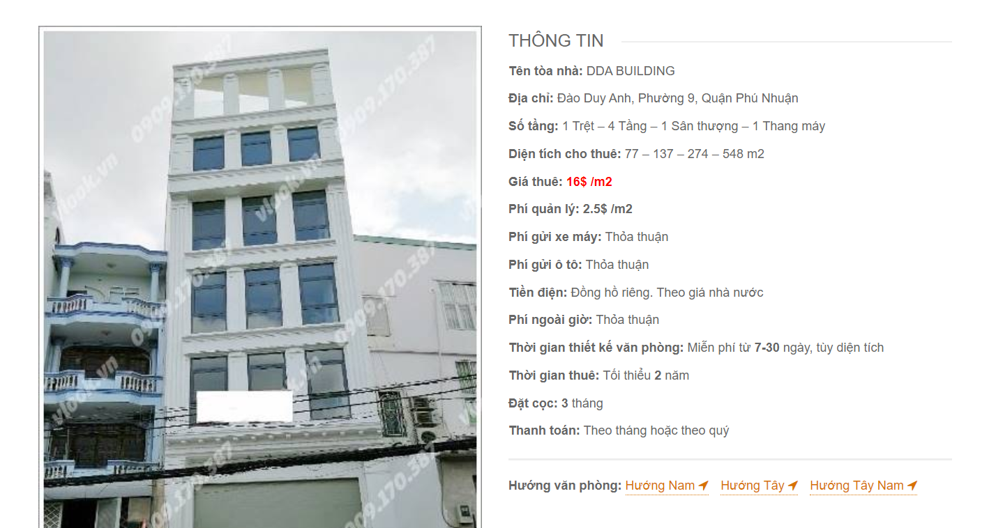 Danh sách công ty tại tòa nhà DDA Building, Đào Duy Anh , Quận Phú Nhuận