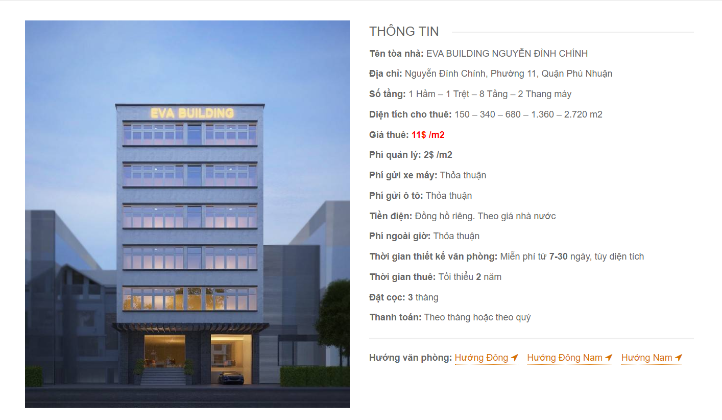 Danh sách công ty tại tòa nhà Eva Building Nguyễn Đình Chính, Quận Phú Nhuận