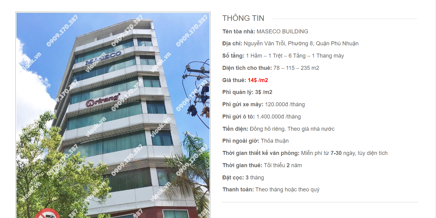 Danh sách công ty tại tòa nhà Maseco Building, Nguyễn Văn Trỗi, Quận Phú Nhuận