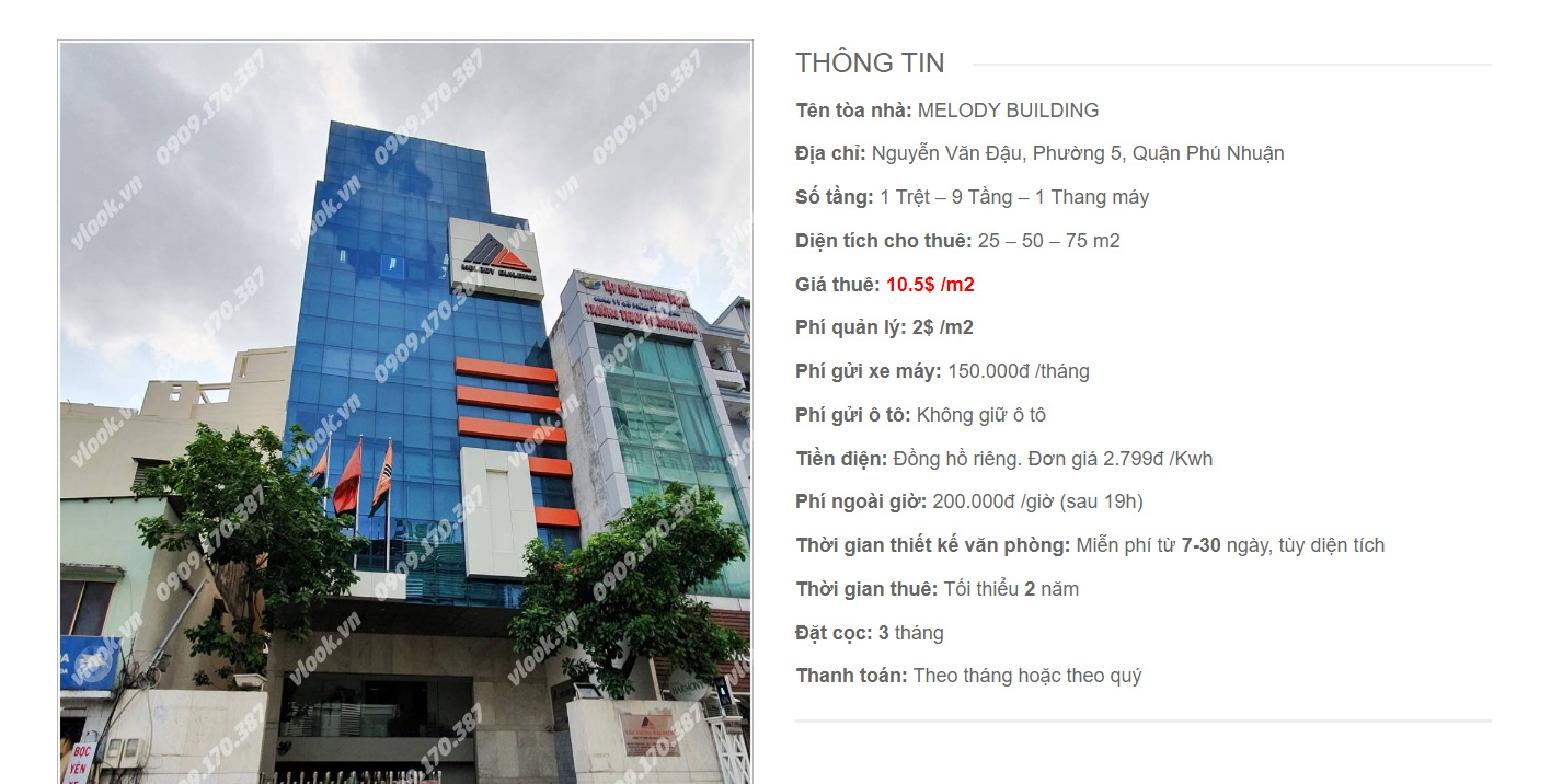 Danh sách công ty tại tòa nhà Melody Building, Nguyễn Văn Đậu, Quận Phú Nhuận