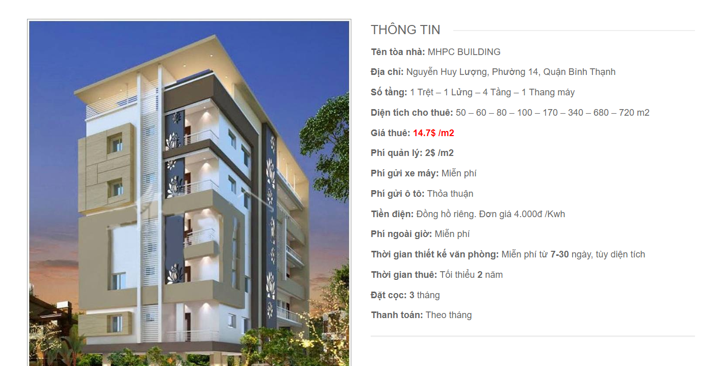 Danh sách công ty tại tòa nhà MHPC Building, Nguyễn Huy Lượng, Quận Bình Thạnh