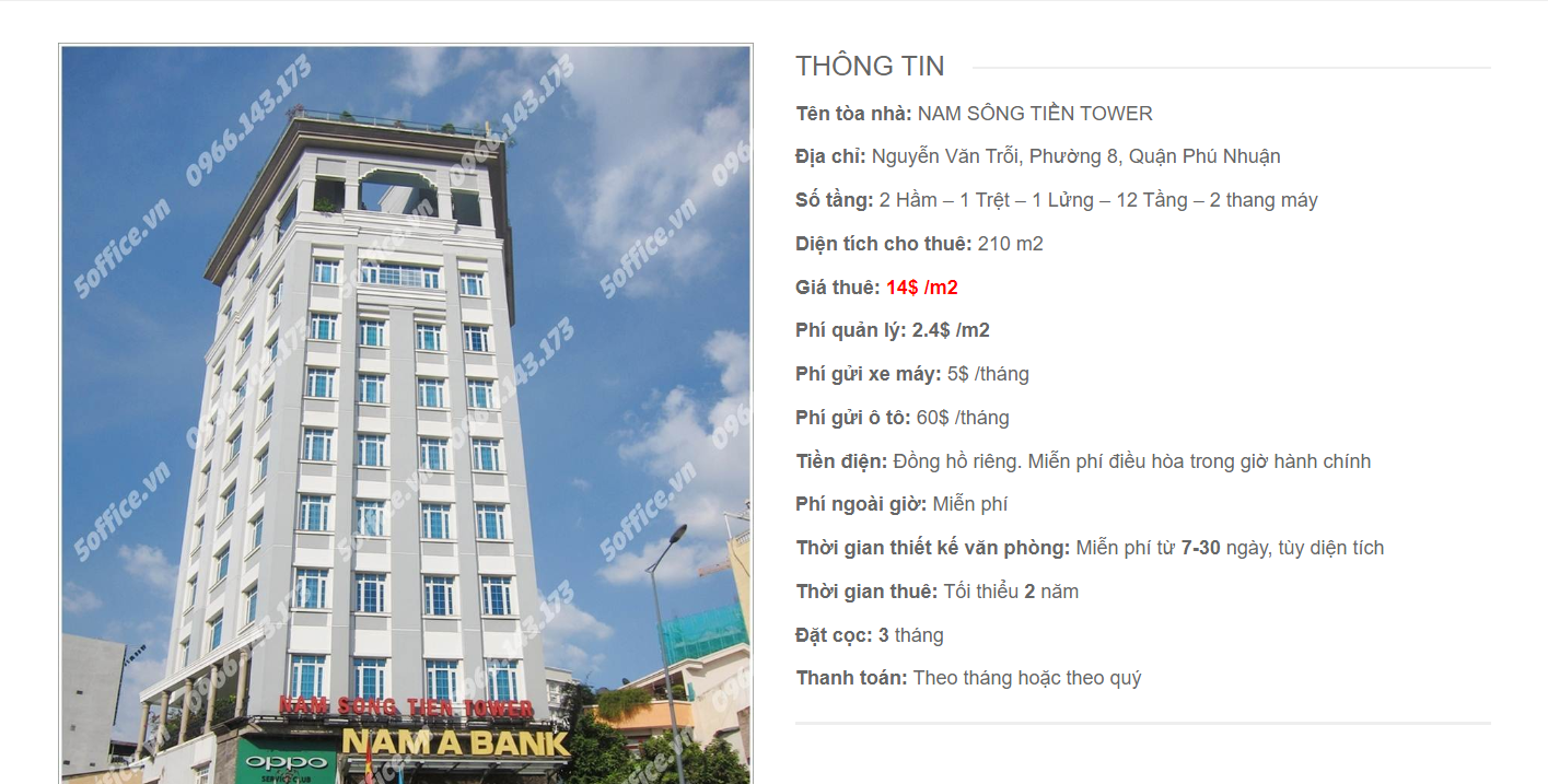 Danh sách công ty tại tòa nhà Nam Sông Tiền Building, Nguyễn Văn Trỗi, Quận Phú Nhuận