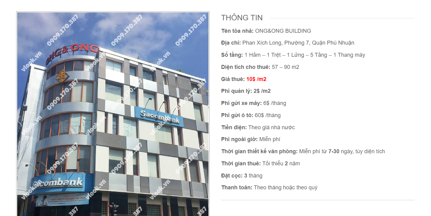 Danh sách công ty tại tòa nhà Ong&Ong Building, Phan Xích Long, Quận Phú Nhuận