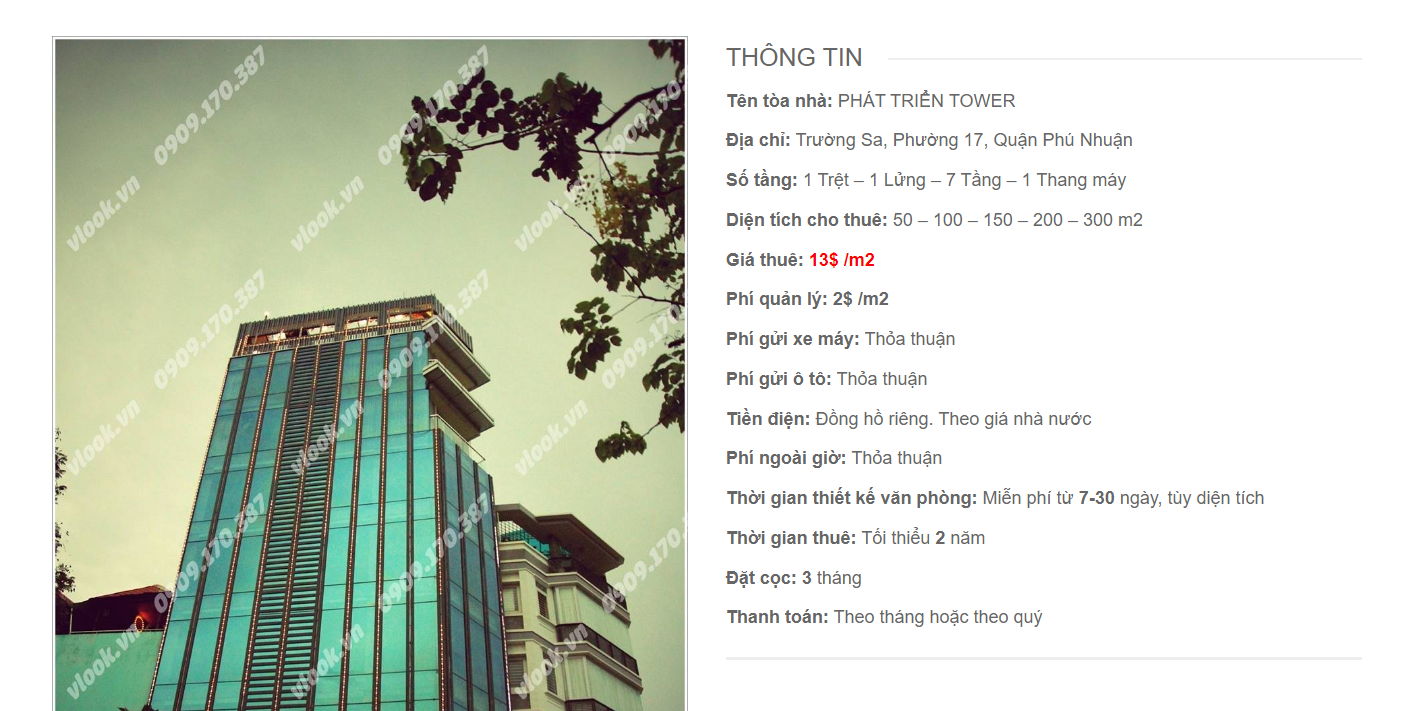 Danh sách công ty tại tòa nhà Phát Triển Tower, Nguyễn Văn Trỗi, Quận Phú Nhuận