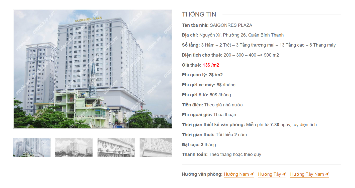 Danh sách công ty tại tòa nhà Saigonres Plaza, Nguyễn Xí, Quận Bình Thạnh