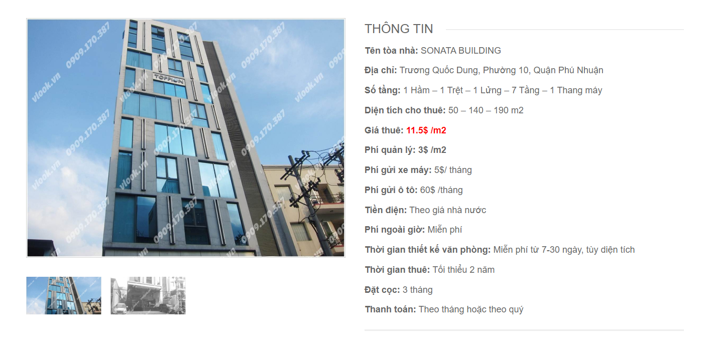 Danh sách công ty tại tòa nhà Sonata Building, Trương Quốc Dung, Quận Phú Nhuận