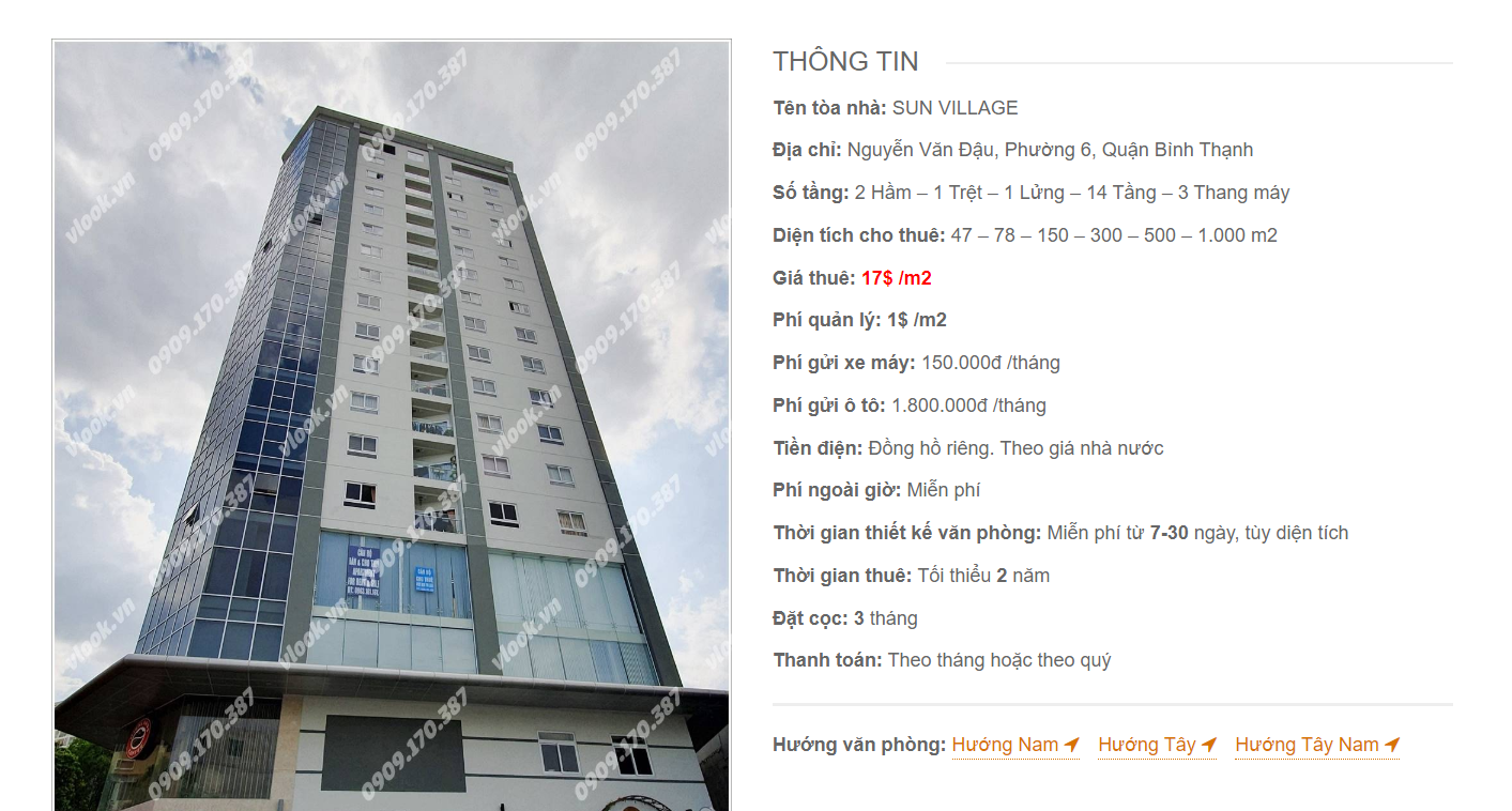 Danh sách công ty tại tòa nhà Sun Village, Nguyễn Văn Đậu, Quận Bình Thạnh