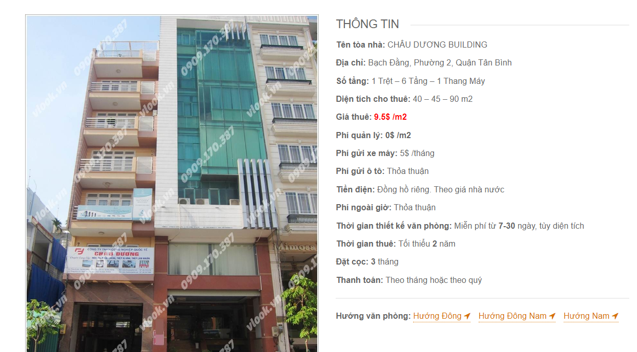 Danh sách công ty tại tòa nhà Châu Dương Building, Bạch Đằng, Quận Tân Bình