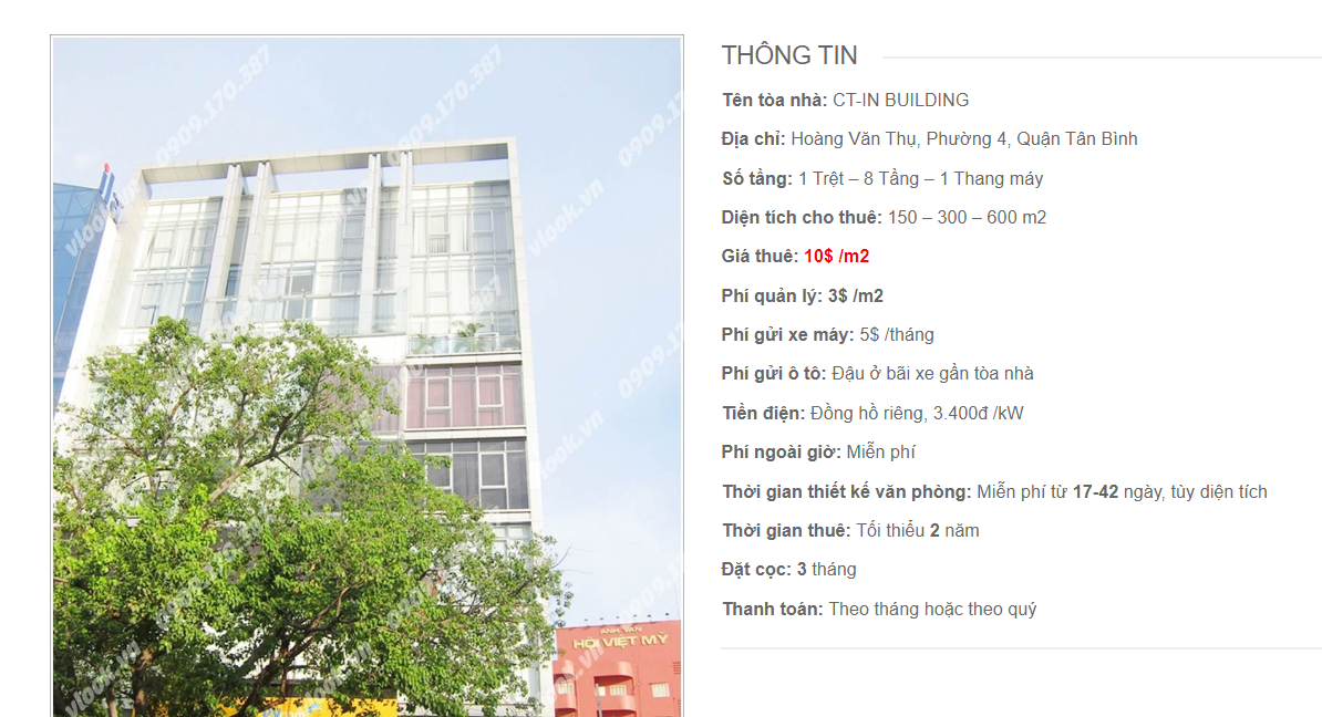 Danh sách công ty tại tòa nhà CT-IN Building, Hoàng Văn Thụ, Quận Tân Bình