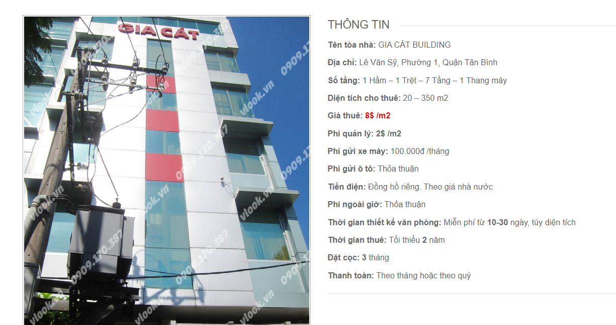 Danh sách công ty tại tòa nhà Gia Cát Building, Lê Văn Sỹ, Quận Tân Bình