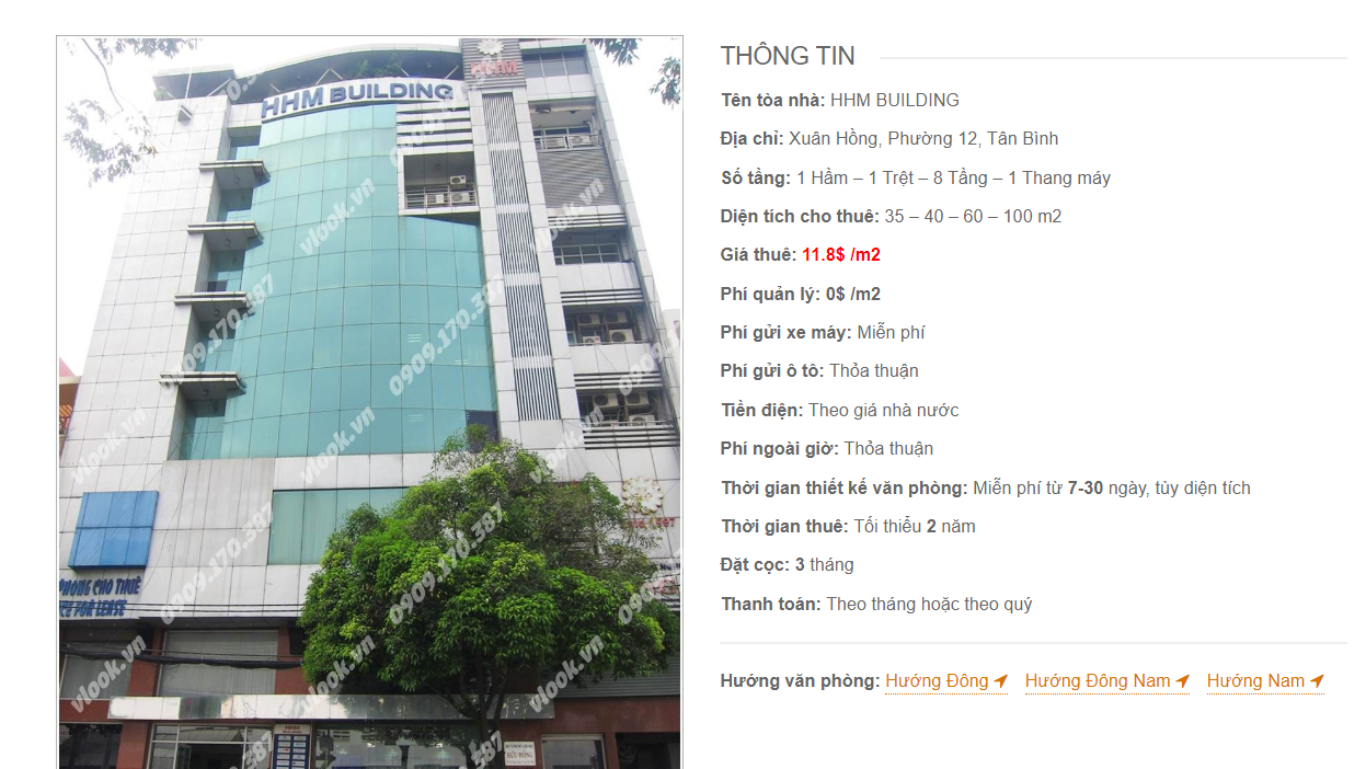 Danh sách công ty tại tòa nhà HHM Building, Xuân Hồng, Quận Tân Bình