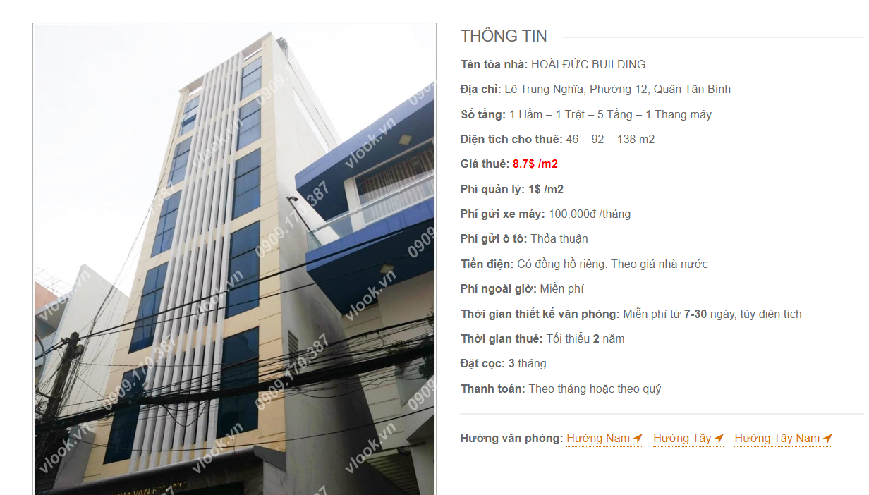 Danh sách công ty tại tòa nhà Hoài Đức Building, Lê Trung Nghĩa, Quận Tân Bình