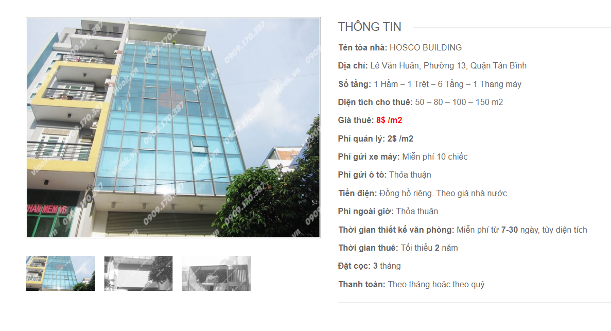 Danh sách công ty tại tòa nhà Hosco Building, Lê Văn Huân, Quận Tân Bình