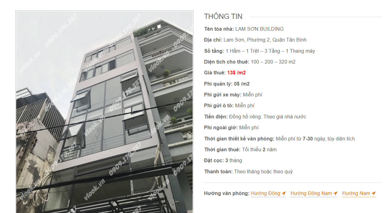 Danh sách công ty tại tòa nhà Lam Sơn Building, Lam Sơn, Quận Tân Bình