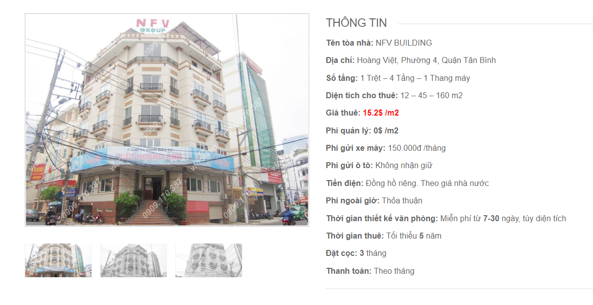 Danh sách công ty tại tòa nhà NFV Building, Hoàng Việt, Quận Tân Bình