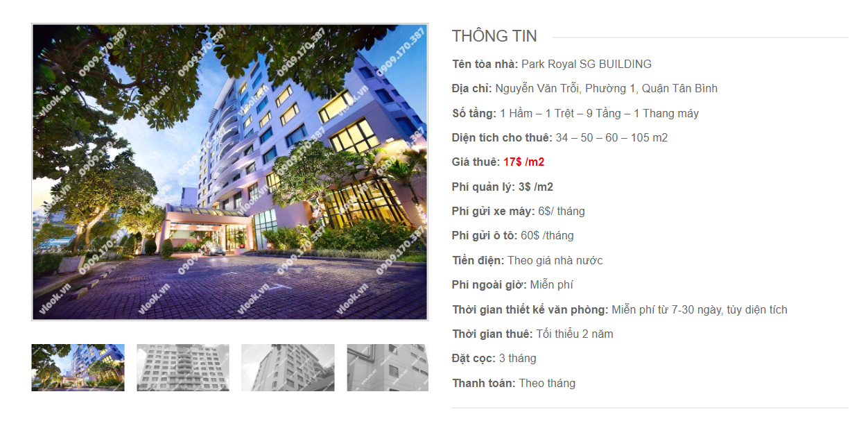 Danh sách công ty tại tòa nhà Park Royal SG Building, Nguyễn Văn Trỗi, Quận Tân Bình