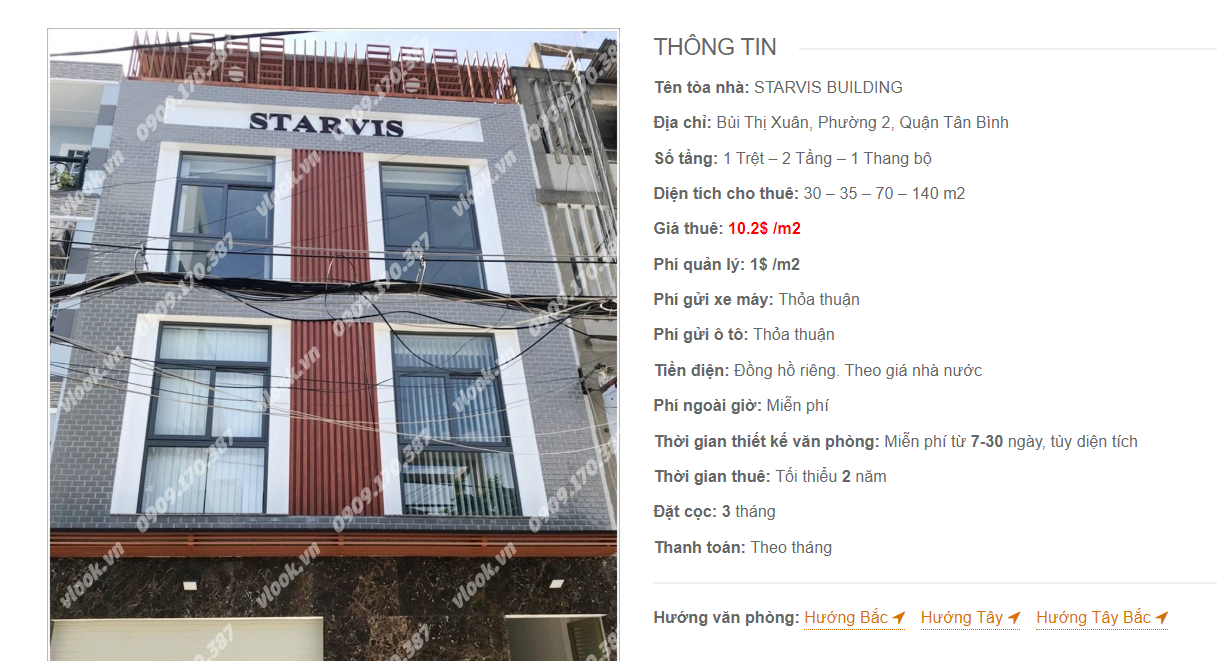 Danh sách công ty tại tòa nhà Starvis Building, Bùi Thị Xuân, Quận Tân Bình
