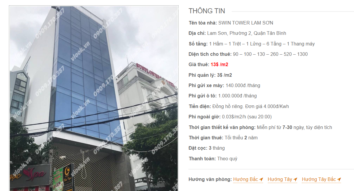 Danh sách công ty tại tòa nhà Swin Tower Lam Sơn, Lam Sơn, Quận Tân Bình