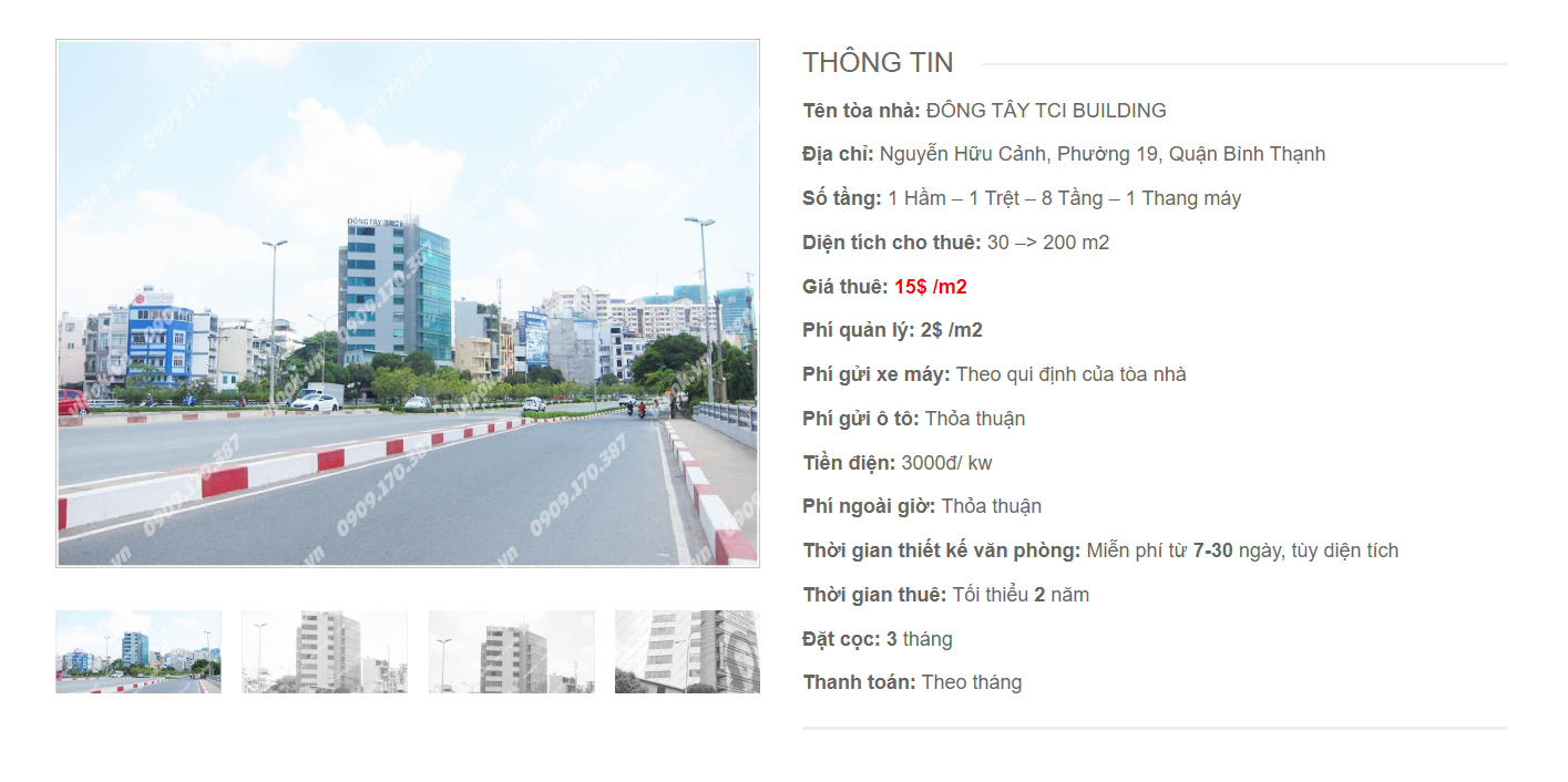Danh sách công ty tại tòa nhà Đông Tây TCI Building, Nguyễn Hữu Cảnh, Quận Bình Thạnh