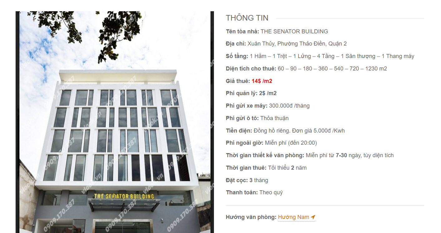 Danh sách công ty tại tòa nhà The Senator Building, Xuân Thủy, Quận 2